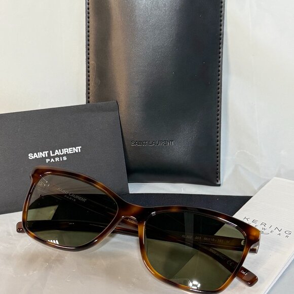 Saint Laurent Acetate Cat Eye II SL502 003 Tortoise 56-16-145 NWOT - Picture 2 of 12